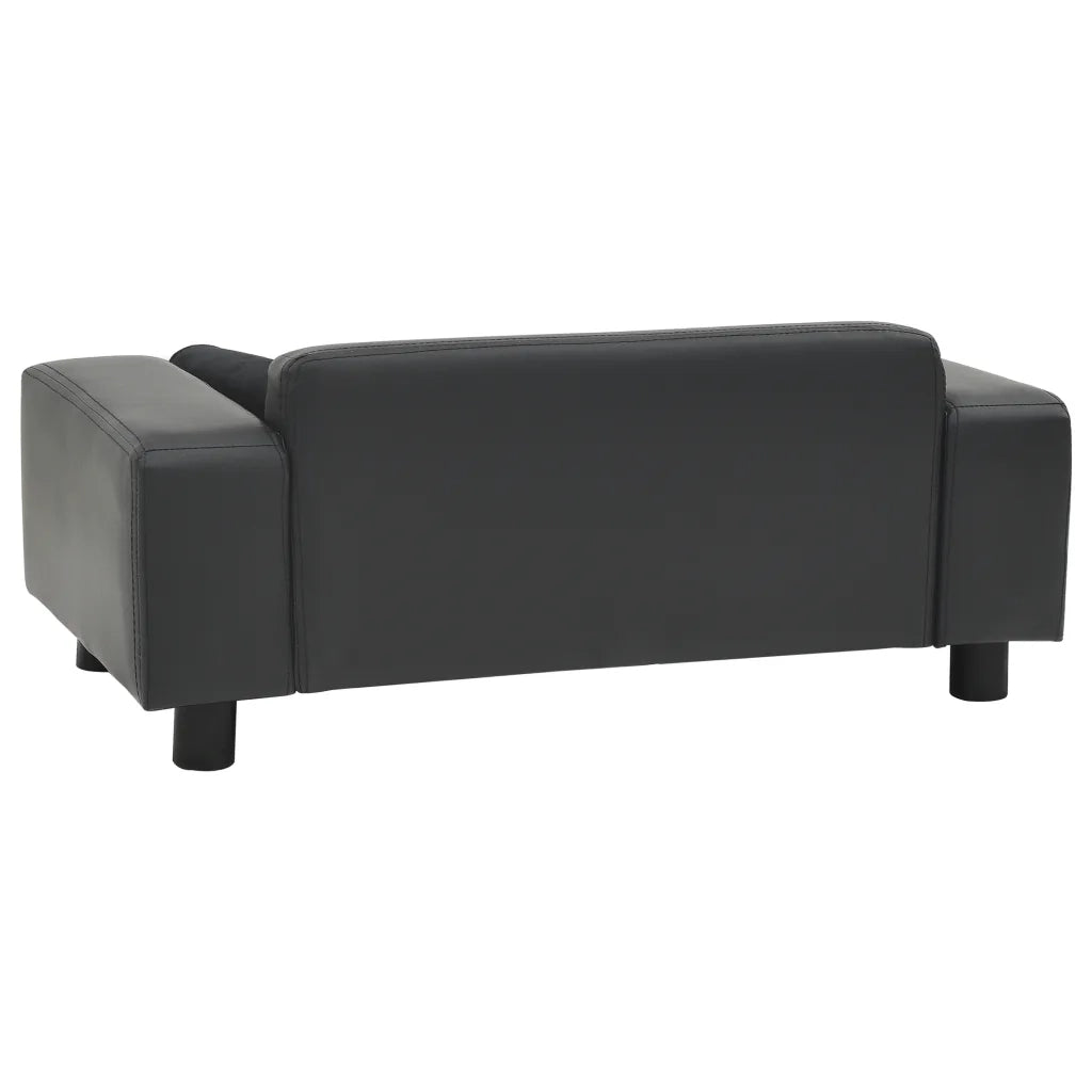 Divano per Cani Grigio Scuro 81x43x31cm in Peluche e Similpelle CFW5302000