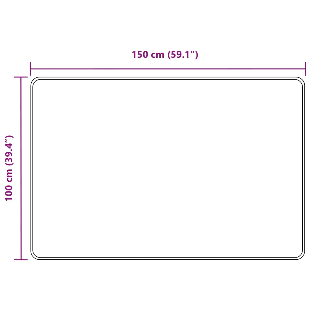 Runner Tappeto MARSA Nero 100 x 150 cm Poliestere e PVC