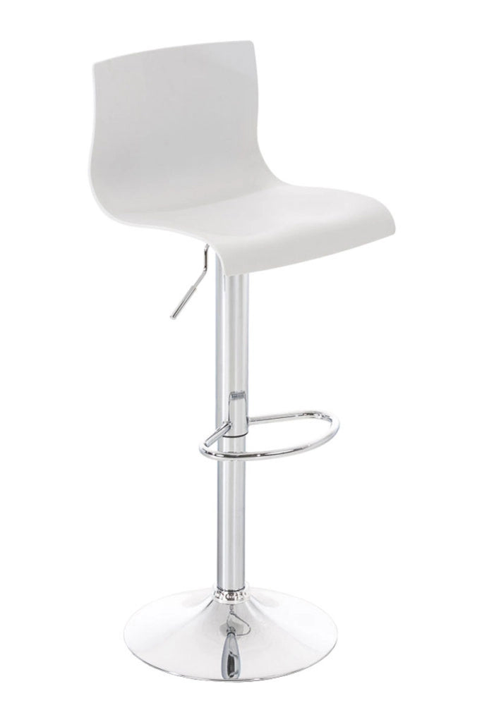 Sgabello Hover in polipropilene e metallo bianco,Metallo in look cromato