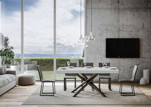 Tavolo Allungabile 160/264x90x77 cm Famas Premium Bianco Frassino