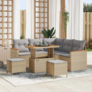 Set Divano da Giardino con cuscino 8 pcs Beige Poly Rattan 3364997