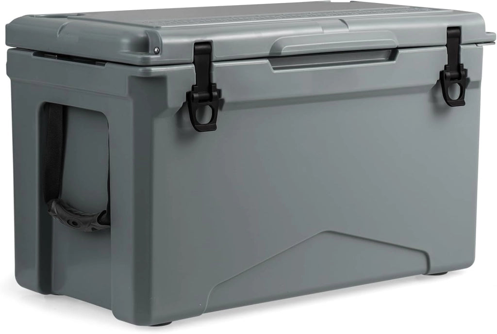 Frigorifero Portatile da 47 Litri, Frigo da Campeggio con Portabicchieri Integrati, Freddo Portatile con Manico, Fino 5-7 Giorni, Regolo e Apribottiglie, per, Campeggio, Picnic, Pesca