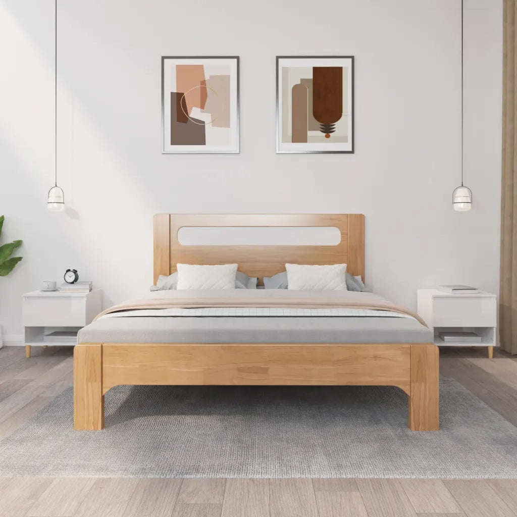 Set di 2 Comodini | Armadio da Notte | Mobiletto da notte Bianco Lucido 50x46x50 cm in Legno Multistrato