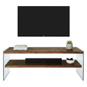 Mobile porta TV Italia, Credenza da soggiorno, Armadio basso per TV, Base parete attrezzata, 120x35h45 cm, Noce