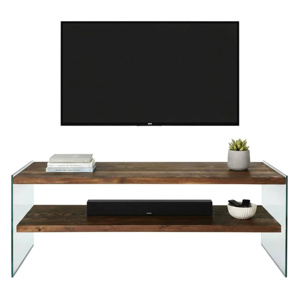 Mobile porta TV Italia, Credenza da soggiorno, Armadio basso per TV, Base parete attrezzata, 120x35h45 cm, Noce