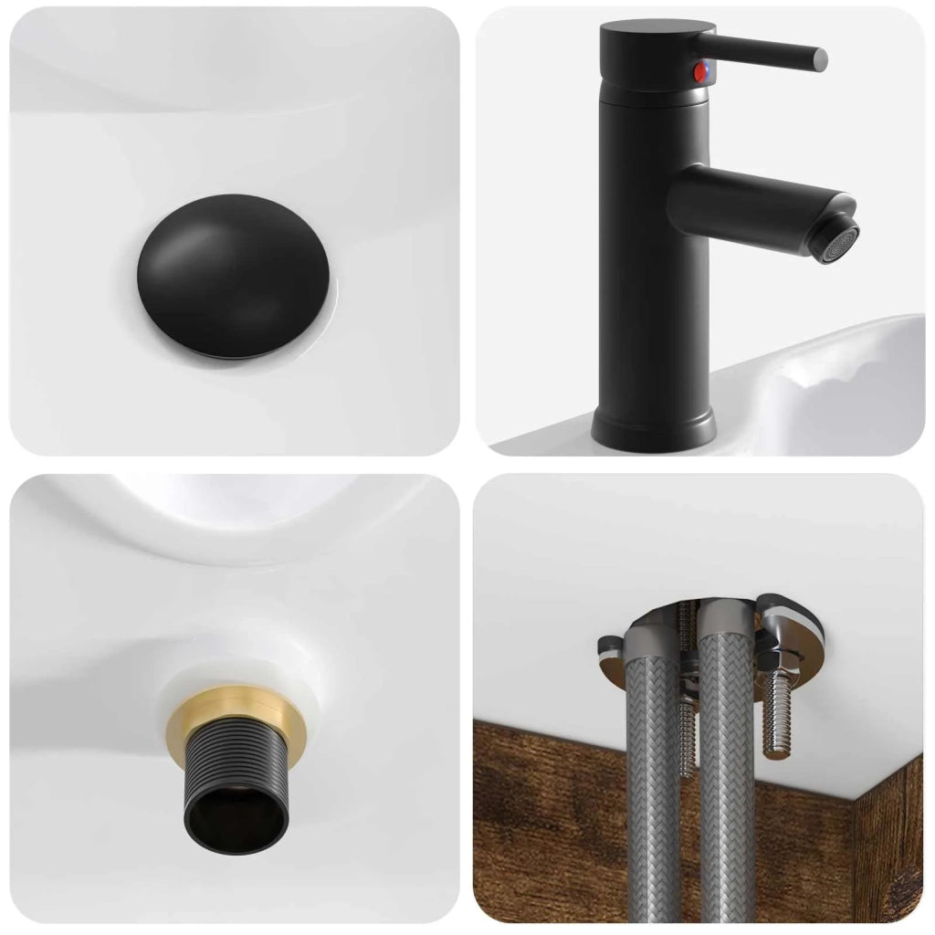 Mobile lavabo da parete Rovere Fumo 49 x 41 x 63 cm