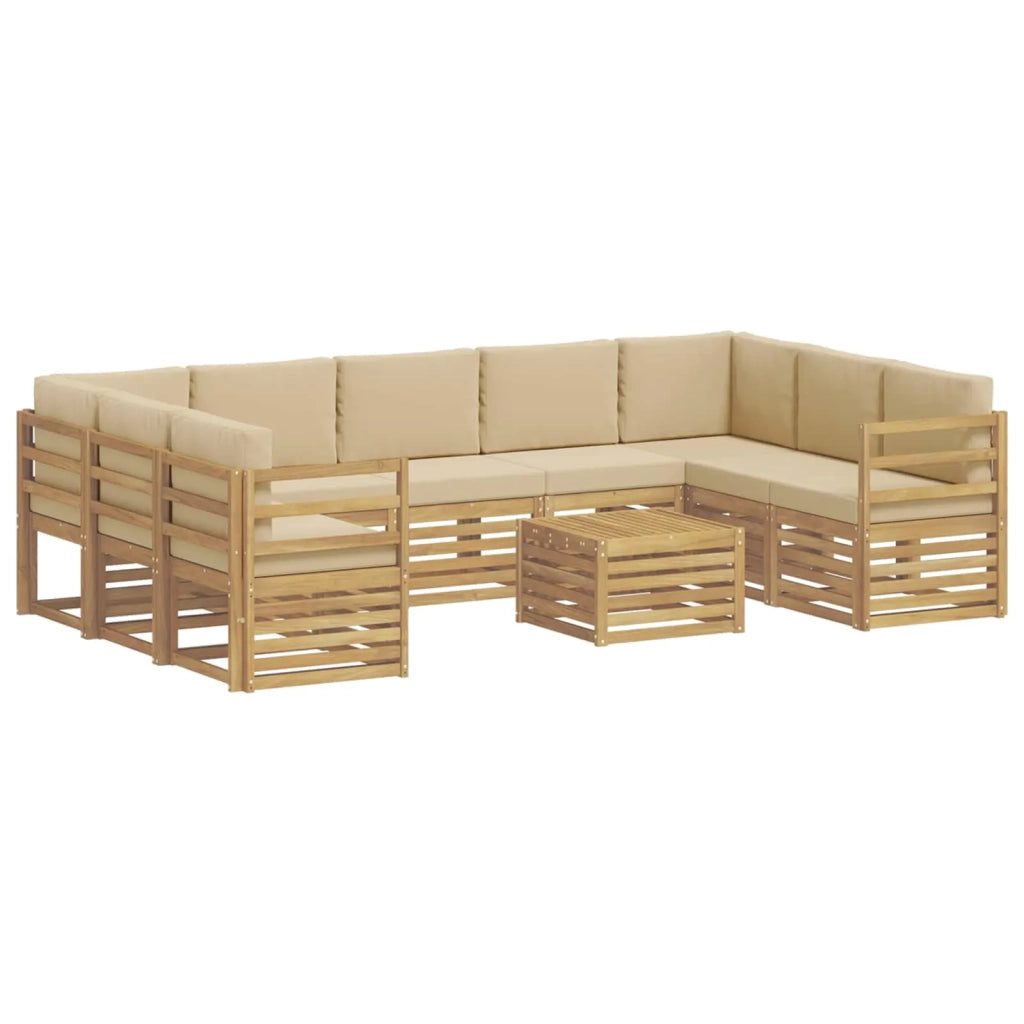 Set divani 10 pcs Bianco e Beige 59 x 59 x 37 cm Poliestere