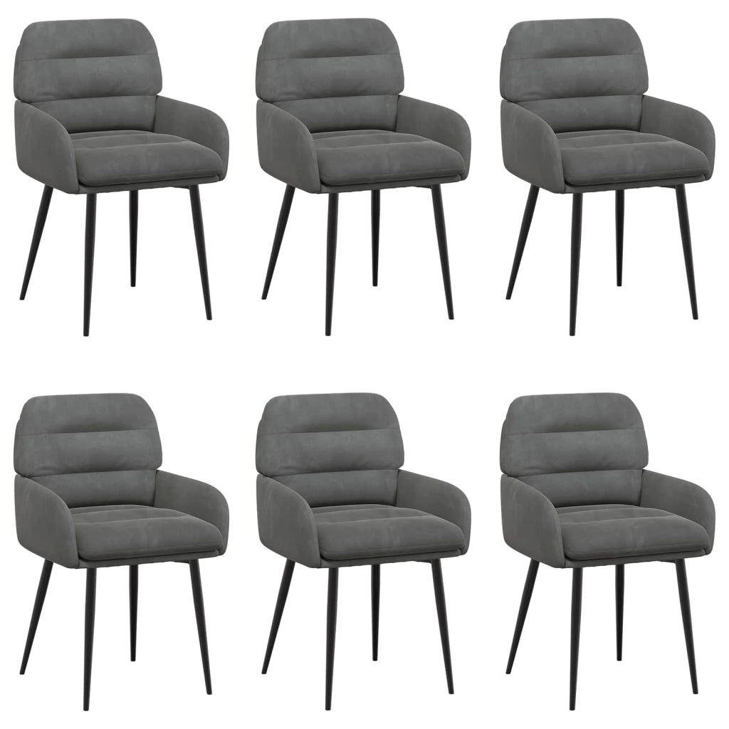 Sedie da pranzo 6 pcs Velluto (V) Grigio Scuro 3428248