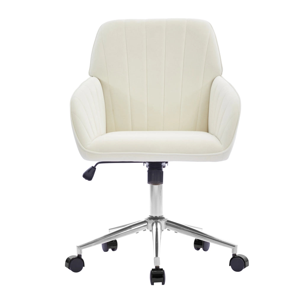 SEDIA girevole ufficio regolabile 50-59 cm velluto bianco