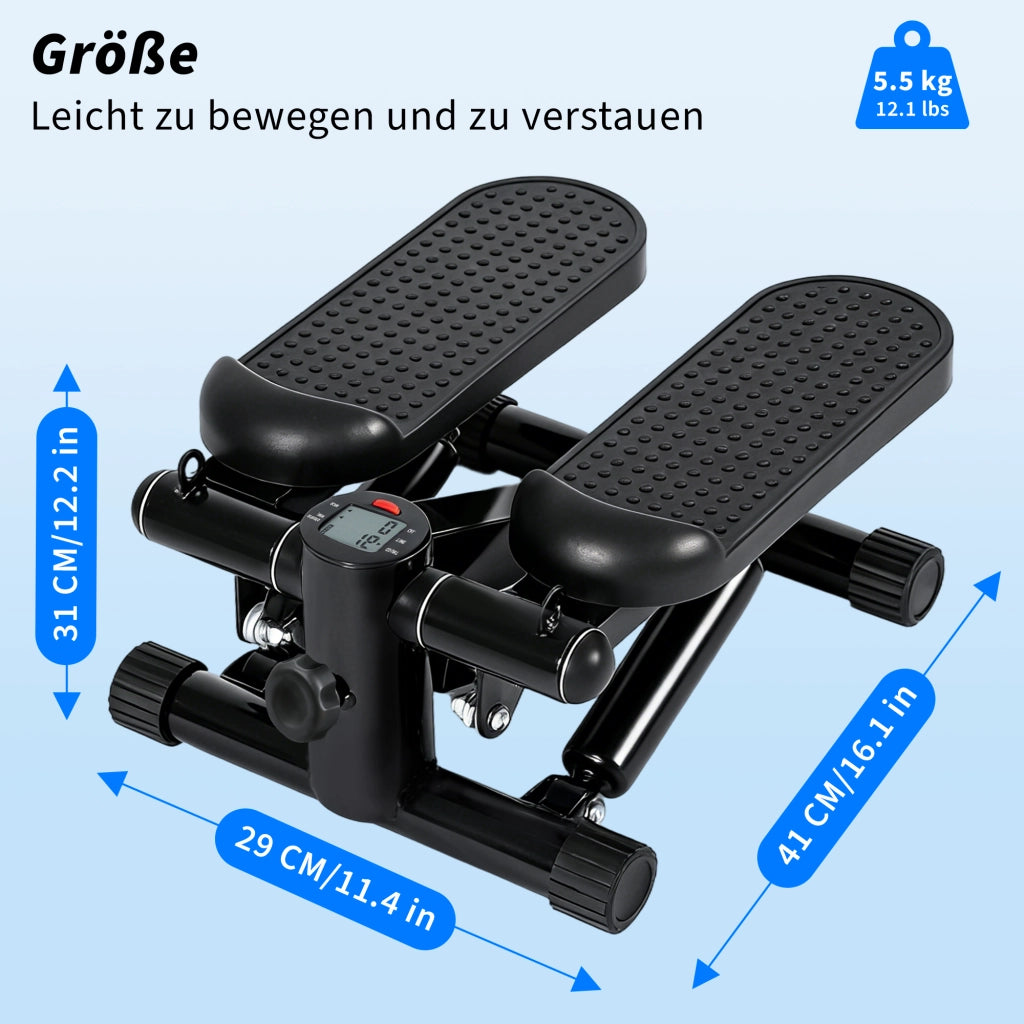 ZMH Mini stepper con fasce di resistenza e schermo LCD resistenza regolabile, ideale per allenamenti a casa e in ufficio