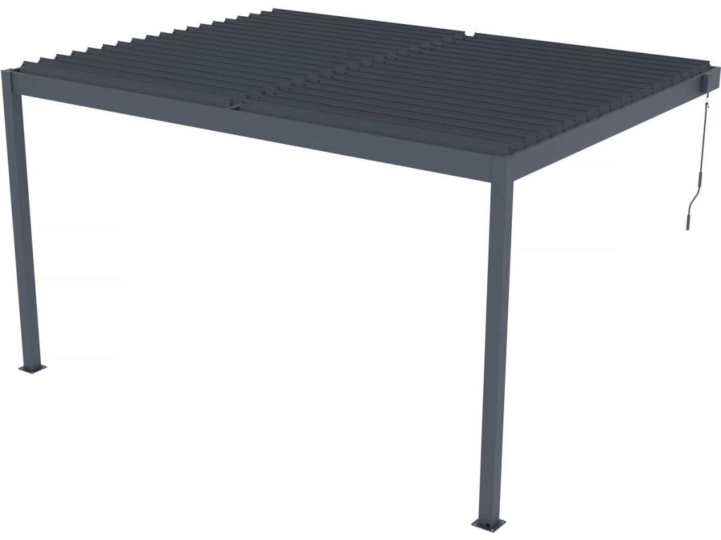 Pergola addossata in alluminio "Windsor" - Grigio antracite - 3 x 4 m