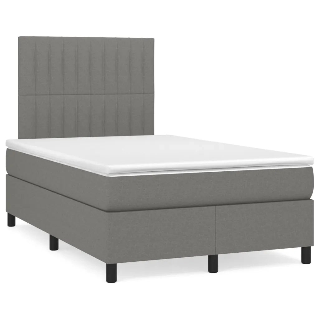 Giroletto a Molle con Materasso Grigio Scuro 120x190cm Tessuto