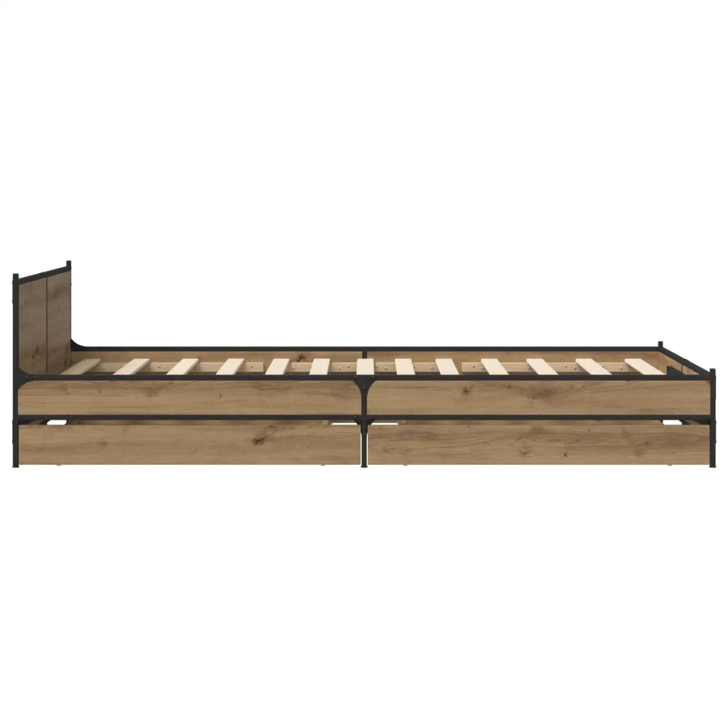 Struttura letto con testata Rovere Artigianale 80 x 200 cm 3429698