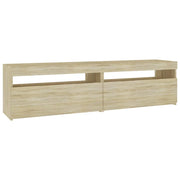 Mobili Porta TV con Luci LED 2 pz | Armadietto TV | Mobile Porta TV Rovere Sonoma 75x35x40 cm