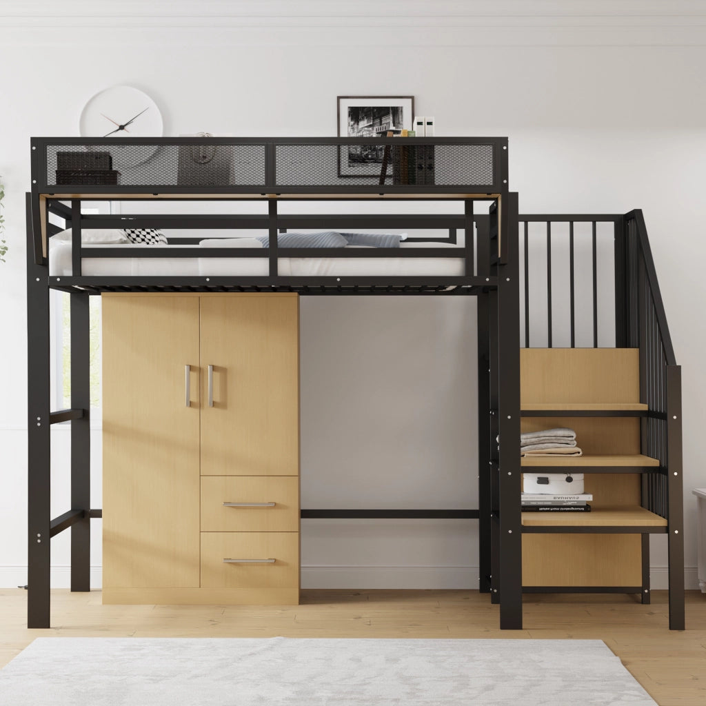 Armadio con 2 ante, 2 cassetti e vano contenitore per camera da letto e stanza bambini 70 × 40 × 135 cm