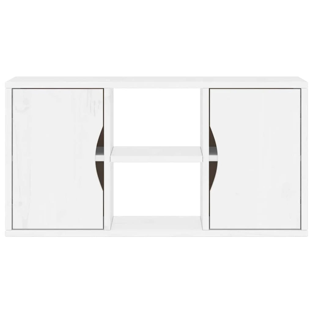 Mobile porta TV ODDA pratico e moderno contenitore per soggiorno o camera da letto 79 x 24 x 40 cm legno massello bianco 02_0058051