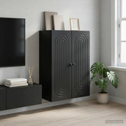 Mobiletto a muro Nero 66 x 34,5 x 90 cm Legno ingegnerizzato 898056