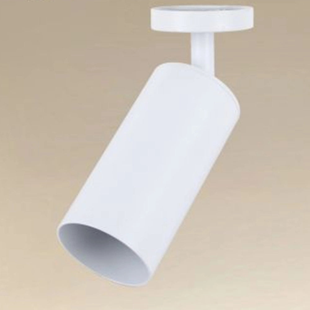 Trade Shop - Faretto Bianco Attacco Gu10 Applique A Cilindro Soffitto Parete Per Interni Ip20 00717 -