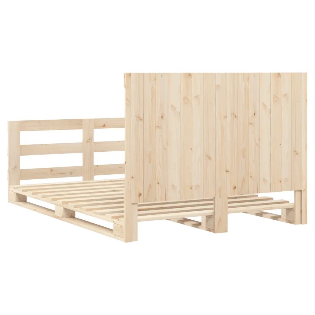 Giroletto con Testiera-Struttura Letto con testiera 140x200 cm in Legno Massello di Pino 505905