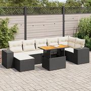 vidaXL Set Divani da Giardino con Cuscini 8 pz Nero in Polyrattan