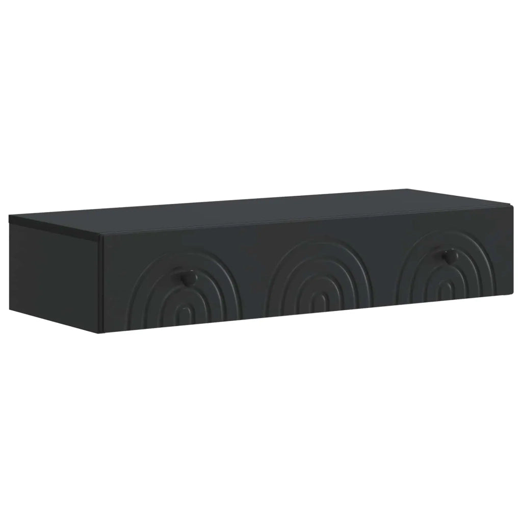 Tavolino da Parete Laterale Nero 87,5 x 34,5 x 17 cm