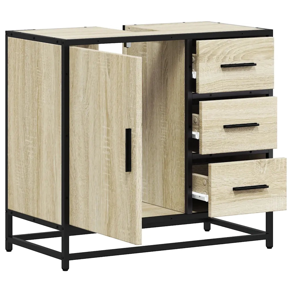 vidaXL Mobile Lavabo da Bagno Rovere Sonoma 65x33x60 cm in Truciolato
