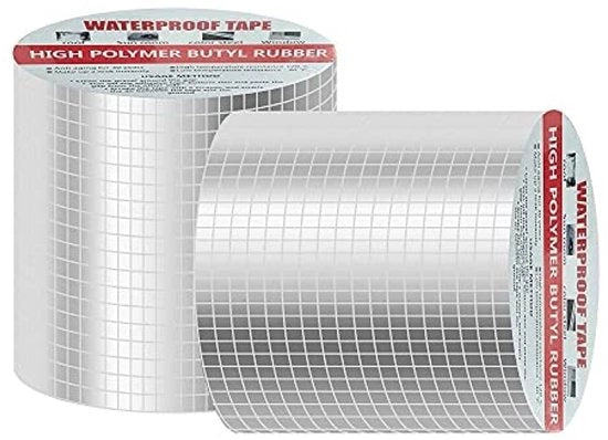 Tappo di butilrubber impermeabile, nastro di sigillatura 5m x 10cm - striscia autoadesiva per perdite di tetto, crepe e rotture di tubi