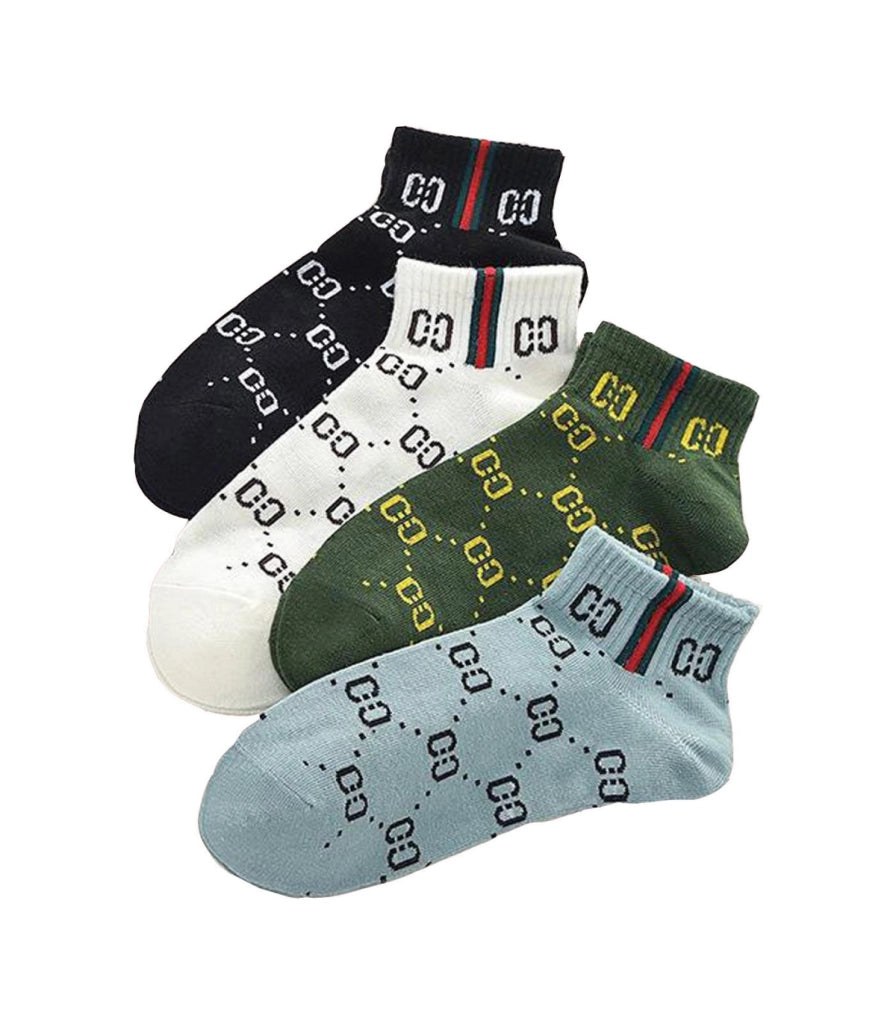Calzini Bassi in Cotone per Donna e Bambina | Stile Universitario con Motivo Catenine Ricamate | Taglia Unica 34–40 EU