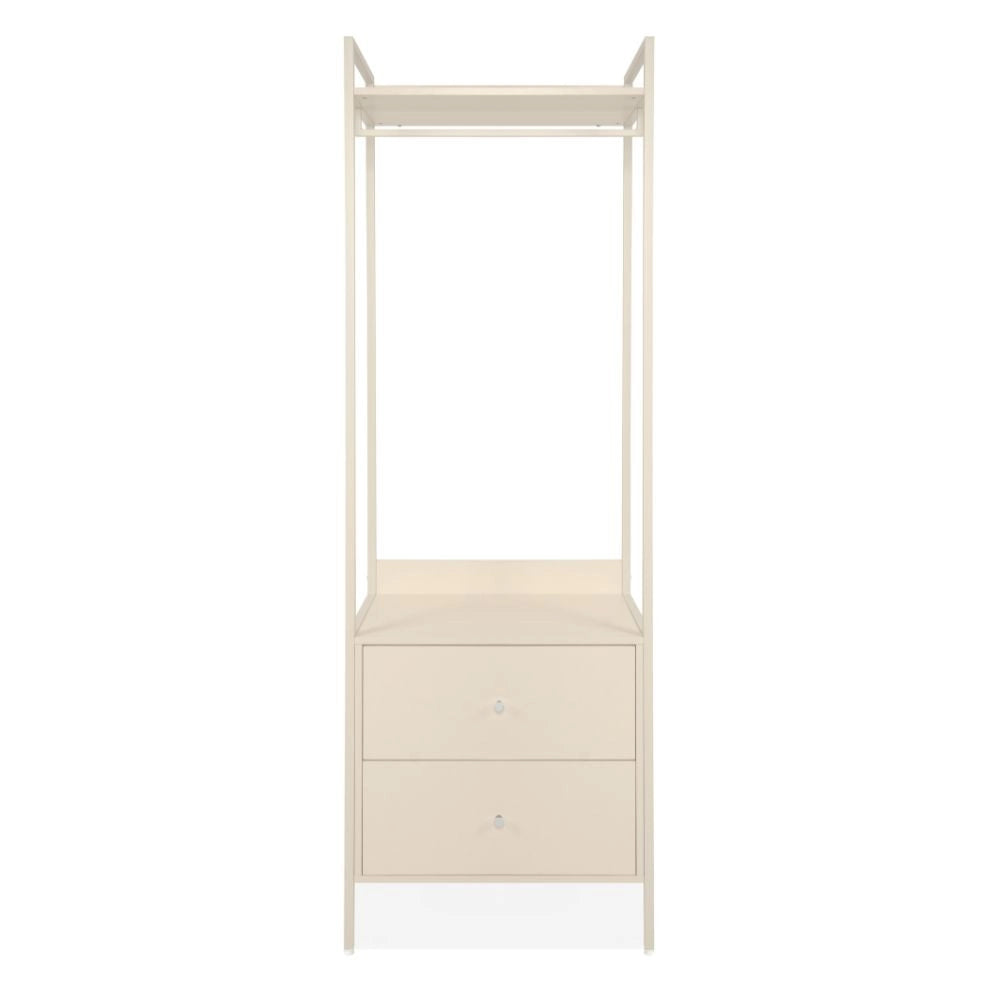 Mobile Ingresso Dhaka41A con Appendiabiti, Ripiano Superiore e 2 Cassetti Beige
