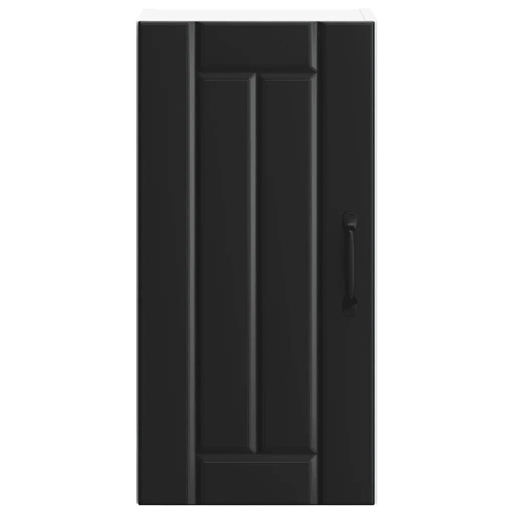 Pensile da cucina a parete in stile moderno 30 x 31 x 60 cm con pratiche ante in legno composito nero 02_0050133