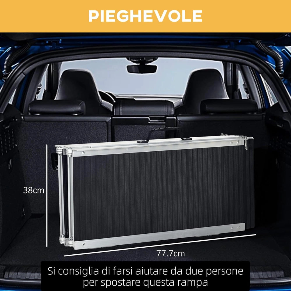 RAMPA X SEDIA A ROTELLE PIEGHEVOLE E ANTISCIVOLO CAPACITA' 272KG 152x73cm HOMCOM