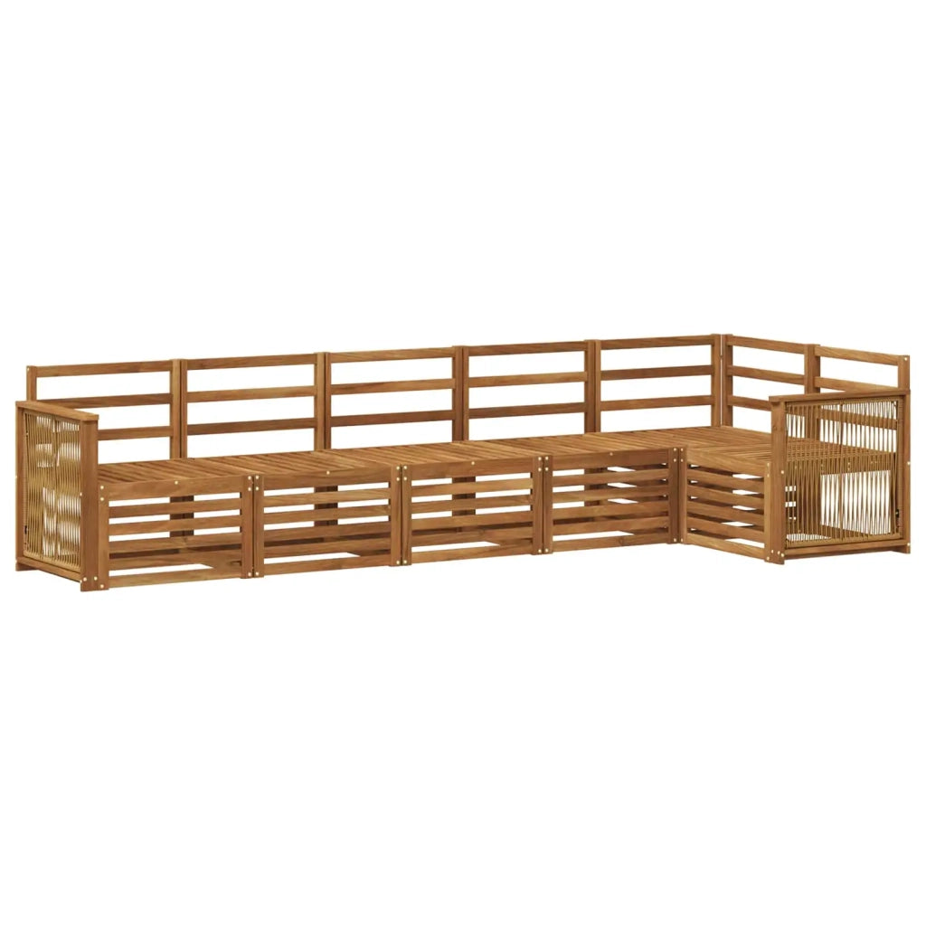 Set divano sezionale 5 pcs Naturale Legno di Acacia Massello