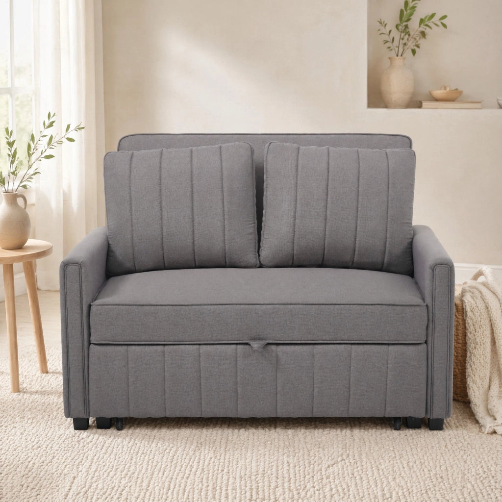 DIVANO LETTO pieghevole 127x180 cm Grigio Antico con 2 cuscini