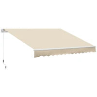 Tenda da Sole per Esterno Avvolgibile a Bracci con Apertura a Manovella, 350x250 cm, Crema