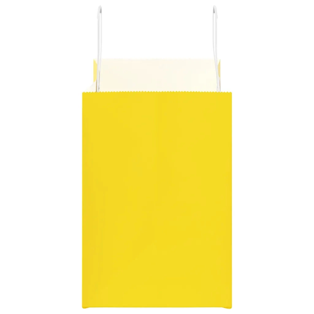 vidaXL Sacchetti di Carta 250 pz con Manici Gialli 32x17x25 cm
