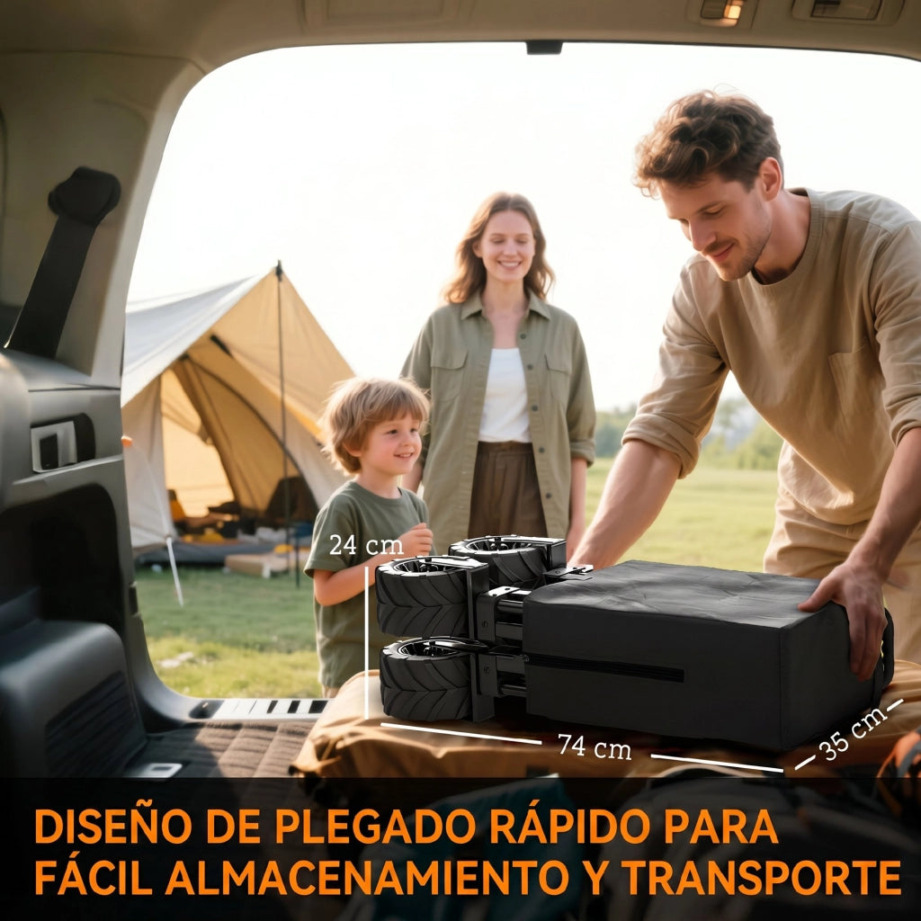 Carro Pieghevole per Spiaggia con Ruote 360¡ã ¨C Zephmum ¨C 108x55x55 cm Nero