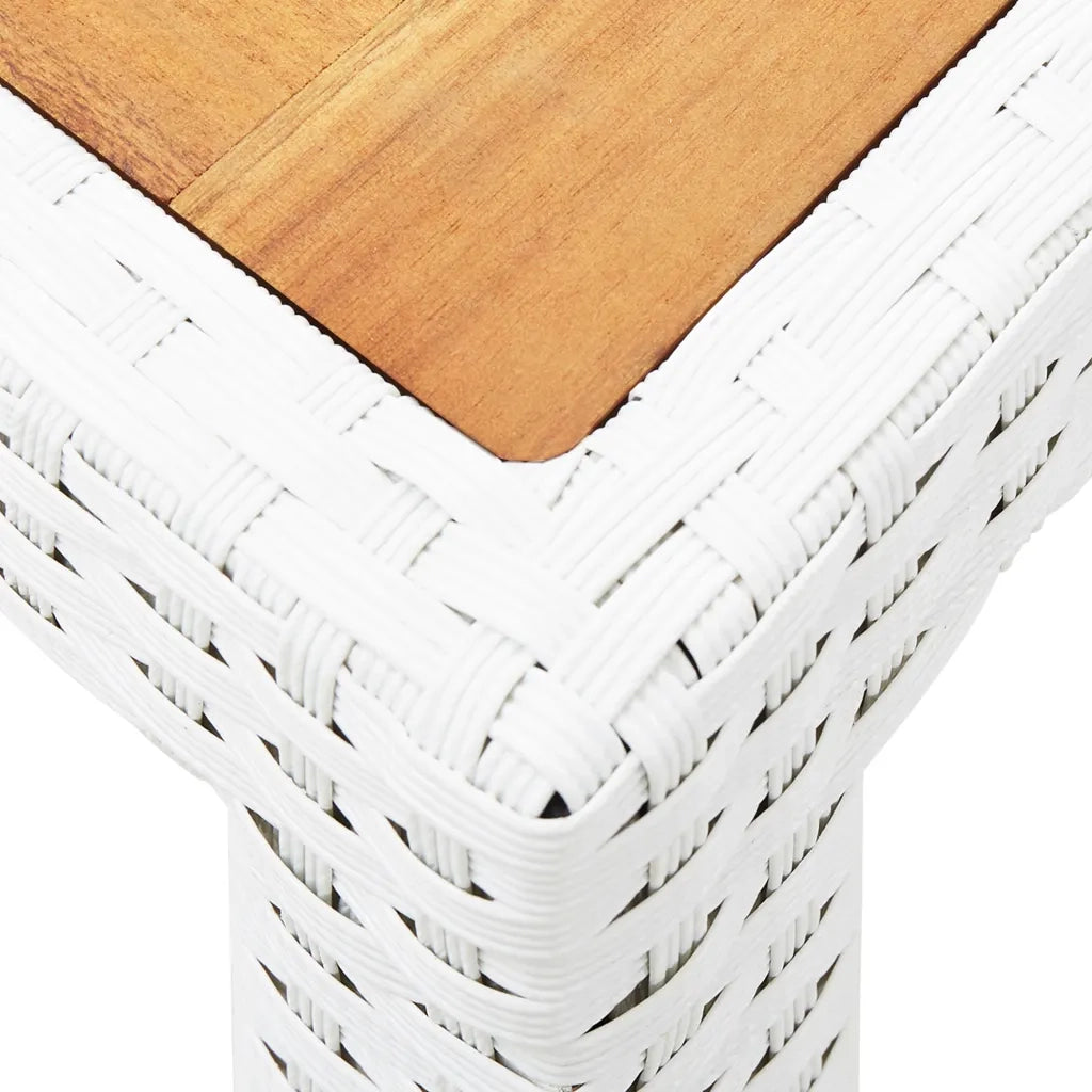 Set da Pranzo da Giardino 5 pz in Polyrattan Bianco cod mxl 34596