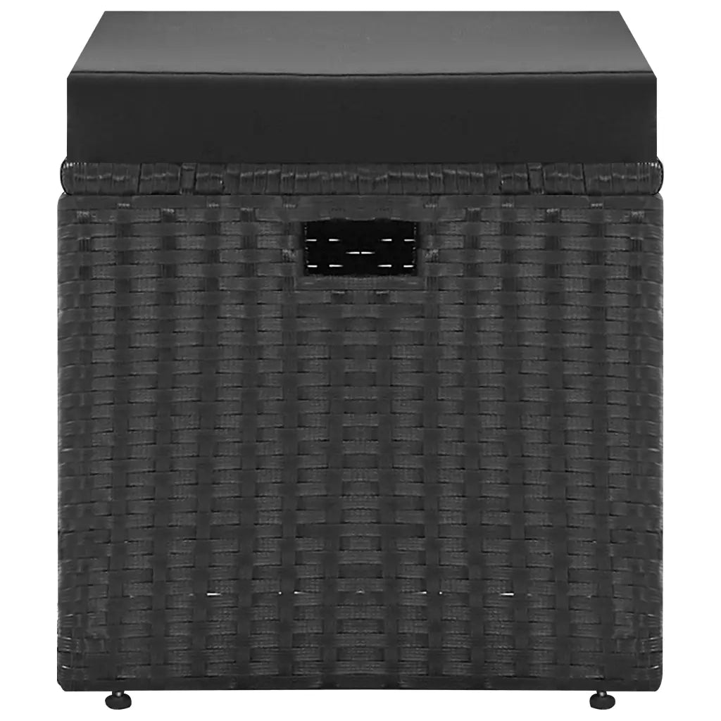 Set Divani da Giardino 4 pz Nero con Cuscini in Polyrattan 46105