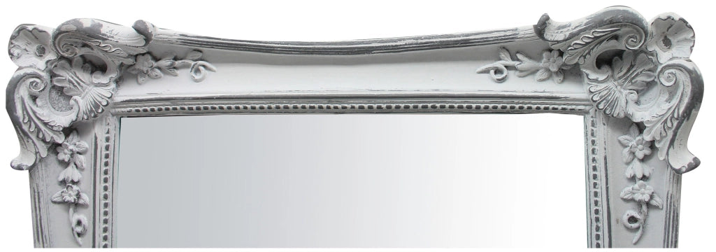 Biscottini Specchiera verticale/orizzontale da appoggio e da appendere L27,5xPR3,5xH32,5 cm finitura bianco anticato.