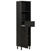 Mobile da Bagno Nero 38x33x160 cm in Legno Massello di Mango 356841