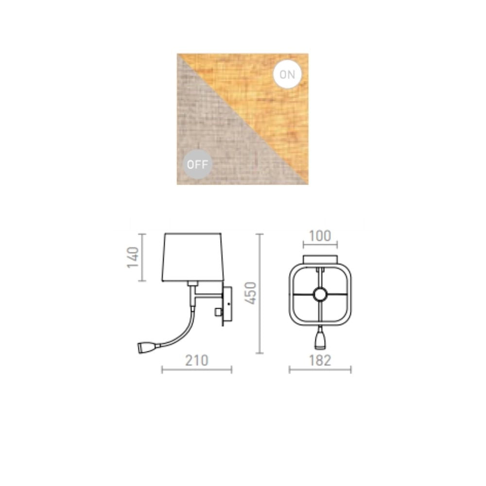 Lampada PERTH da parete faretto a LED beige/bianco cromo 230V E14 LED 15+3W 30°  3000K