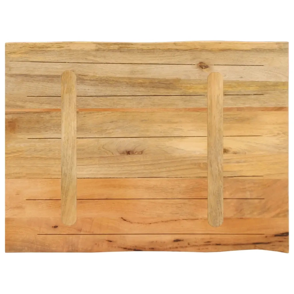 Piano per Tavolo 70x60x3,8cm Bordi Vivi in Legno Massello Mango