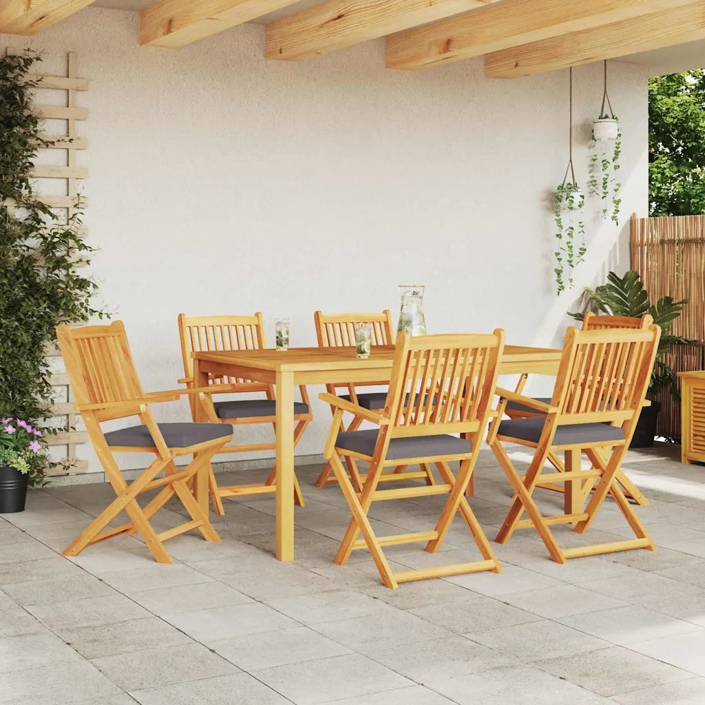 Sedia pieghevole con cuscino 6 pcs Grigio 49 x 57.5 x 92cm 3329128