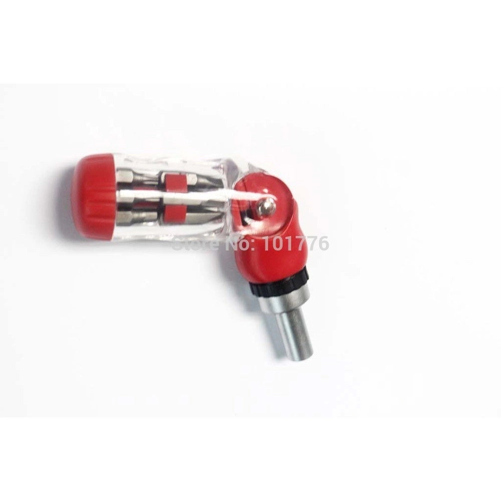 Trade Shop - Cacciavite Giravite Portainserti A Cricchetto Pieghevole 6 Inserti 6 In 1 -