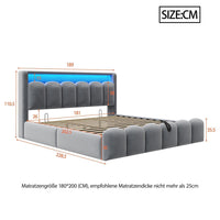 Letto 180x200cm?- Xylo - velluto petali USB grigio