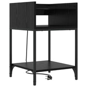Comodino | Armadio da Notte | Mobiletto da notte Rovere Nero 40 x 40 x 61 cm Legno multistrato