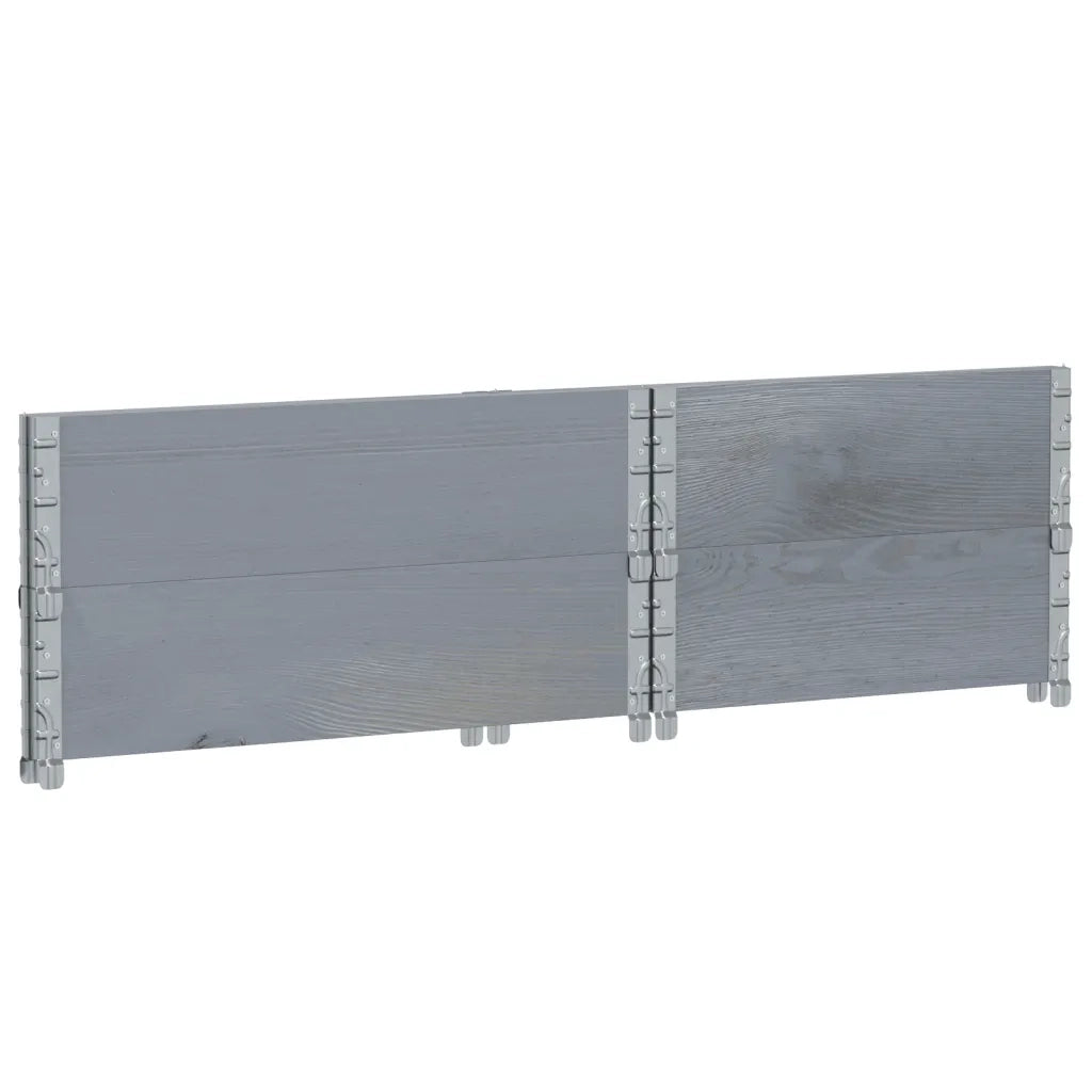 Paretali per Pallet 2pz Grigi 80x60cm in Legno Massello di Pino 4010270