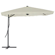 Ombrellone da esterno con palo in acciaio 250 x 250 cm color sabbia 02_0008272