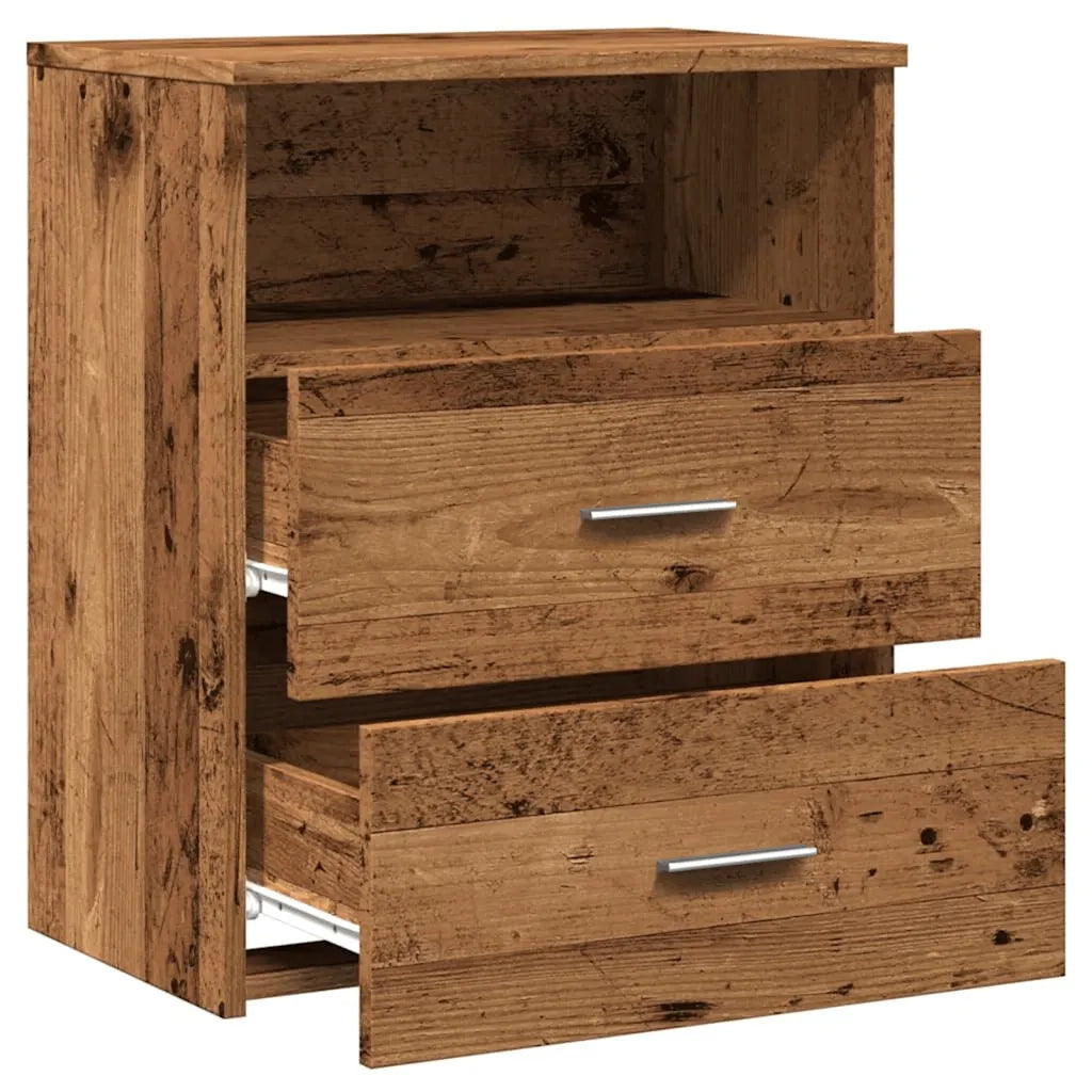 Comodino | Armadio da Notte | Mobiletto da notte Legno Antico 50x32x60 cm in Legno Multistrato