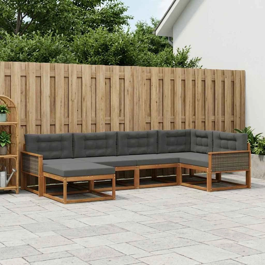 Set di divani da esterno 6 pz Naturale e Antracite 3382700
